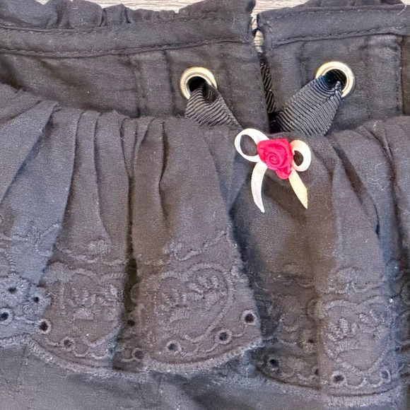 Kitteny Black Ruffle Mini Corset Dress Women’s size XS NWT Cotton Coquette - Picture 4 of 14